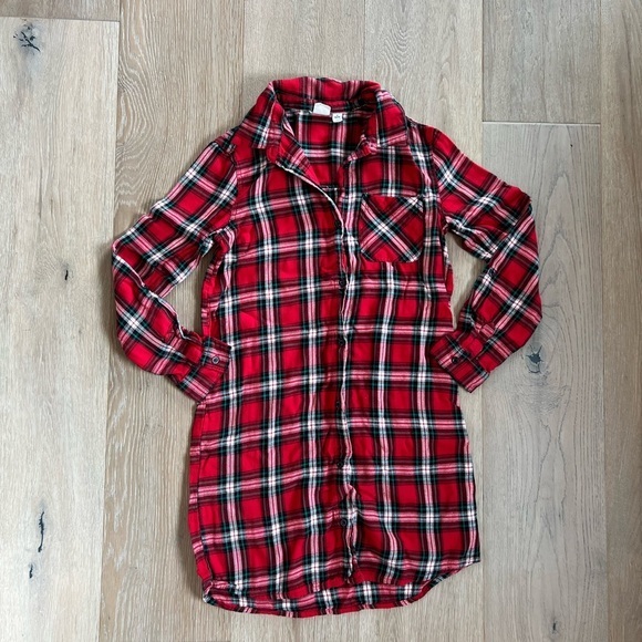 GAP Other - GAP Kids Red and Black Long Sleeve Plaid Dress Girls Size XL